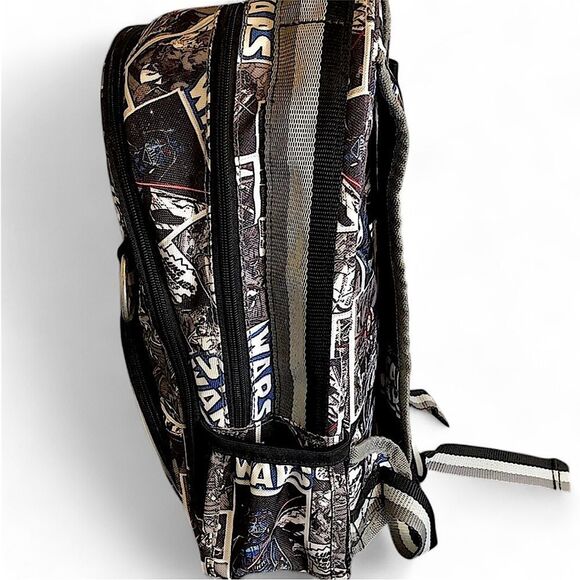 STAR WARS Back Pack Black & White Cartoon Funny Pages POTTERY BARN KIDS NWOT - Picture 3 of 16